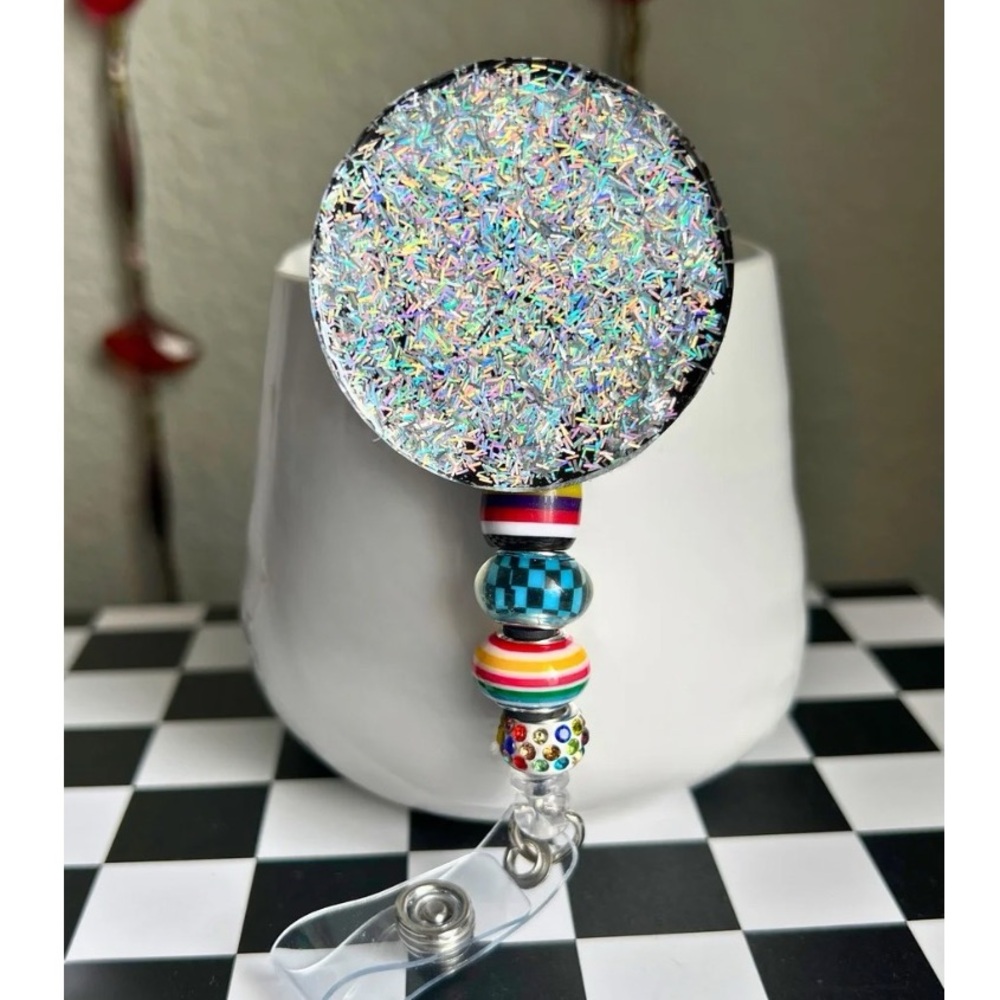 Personalized Badge Reel - Alligator Pinch Clip on Back - Picture 5 of 7